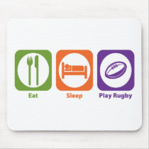 Eat Sleep Play Rugby Mouse Pads