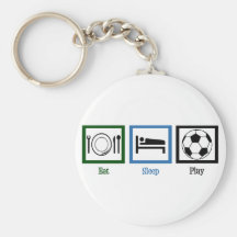 Eat Sleep Play Soccer Keychains