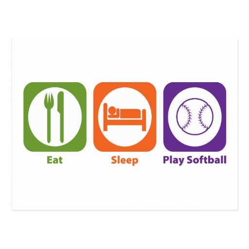 Eat Sleep Play Softball Postcard
