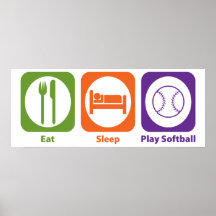 Eat Sleep Play Softball Print