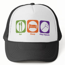 Eat Sleep Play Squash Trucker Hats