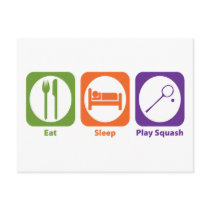Eat Sleep Play Squash Post Cards