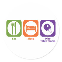 Eat Sleep Play Table Tennis Round Stickers