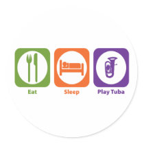 Eat Sleep Play Tuba Stickers
