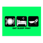 eat sleep pray post cards