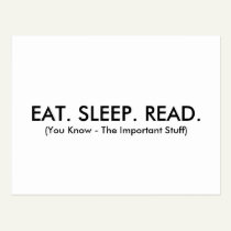 Eat, Sleep, Read Postcard (Funny) postcards