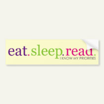 Eat, Sleep, READ - Retro bumper stickers