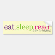 Eat, Sleep, READ - Retro Bumper Stickers