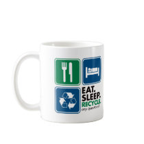 Eat Sleep Recycle mugs by visualnewbie Eat Sleep Recycle mugs