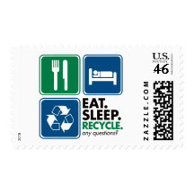 Eat Sleep Recycle Stamps