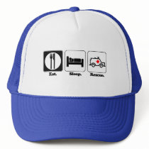 eat sleep rescue trucker hats