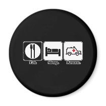 eat sleep rescue magnet