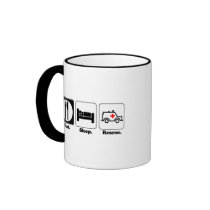 eat sleep rescue mugs