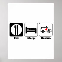 eat sleep rescue print