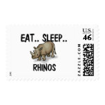 Eat Sleep RHINOS Postage Stamp