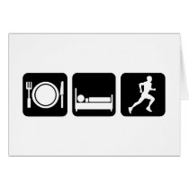 eat sleep run greeting cards