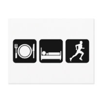 eat sleep run postcards