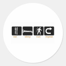 Eat Sleep Run Repeat Round Sticker