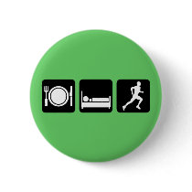 Eat sleep run running pinback button