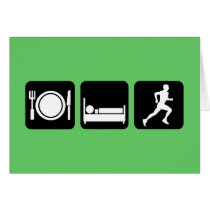 Eat sleep run running greeting cards