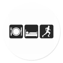eat sleep run sticker