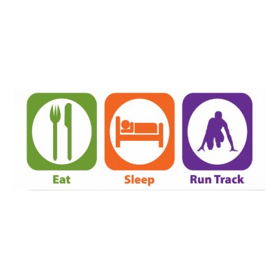 Eat Sleep Run Track Print by 1000suns