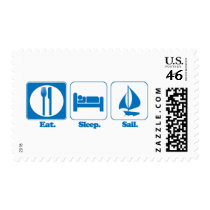 eat sleep sail postage stamps