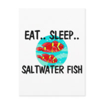 Eat Sleep SALTWATER FISH postcards by AnimalShirts Eat Sleep SALTWATER FISH postcards