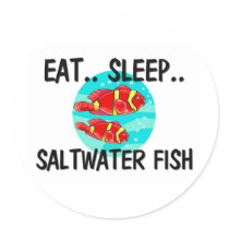 Eat Sleep SALTWATER FISH stickers by AnimalShirts Eat Sleep SALTWATER FISH stickers