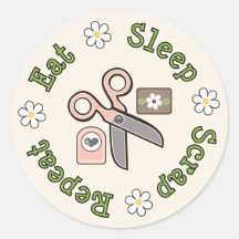Eat Sleep Scrap Repeat Stickers