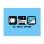 eat sleep shovel postcards