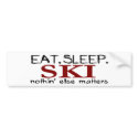 Eat Sleep Ski bumper stickers