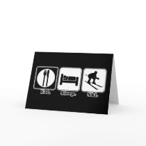 eat sleep ski greeting cards
