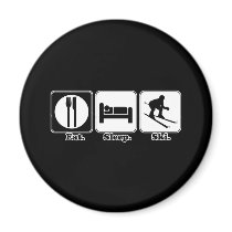 eat sleep ski magnet