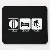 eat sleep ski mouse mats