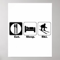 eat sleep ski poster