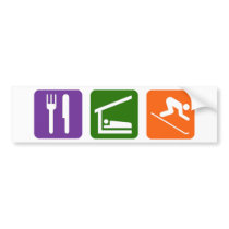 Eat Sleep Skiing Bumper Stickers