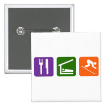 Eat Sleep Skiing Buttons