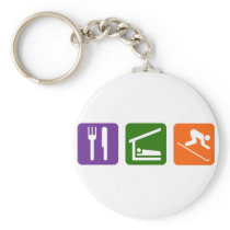 Eat Sleep Skiing Key Chain