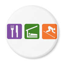 Eat Sleep Skiing Fridge Magnet
