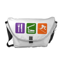 Eat Sleep Skiing Courier Bag