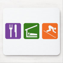 Eat Sleep Skiing Mouse Pad