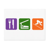 Eat Sleep Skiing Postcard