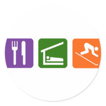Eat Sleep Skiing Round Stickers