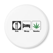 eat sleep smoke pot fridge magnets