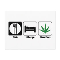 eat sleep smoke pot post cards