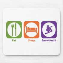 Eat Sleep Snowboard Mouse Pads