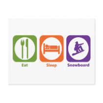 Eat Sleep Snowboard Postcard
