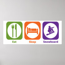 Eat Sleep Snowboard Poster
