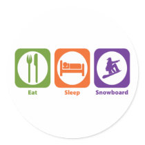 Eat Sleep Snowboard Stickers